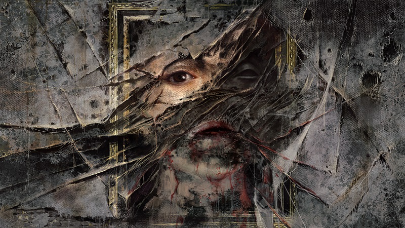 Cryptic image from Bloober Team showing a torn painting.